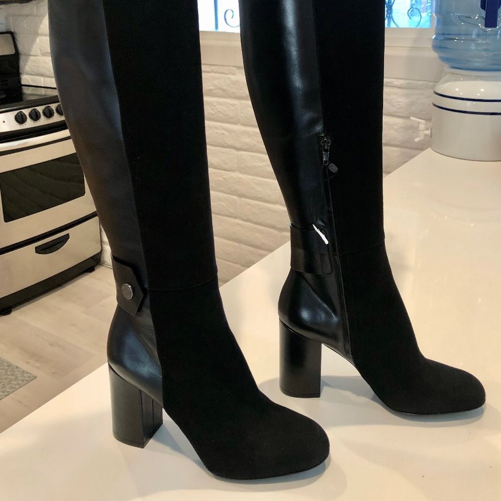 BELSTAFF 'ASHBRIDGE' OVER THE KNEE BLACK BOOTS